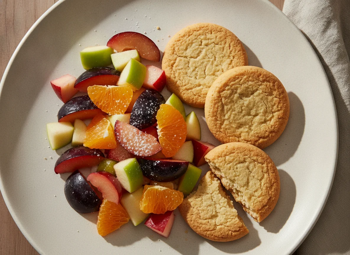 Ensalada de frutas con galleta photo