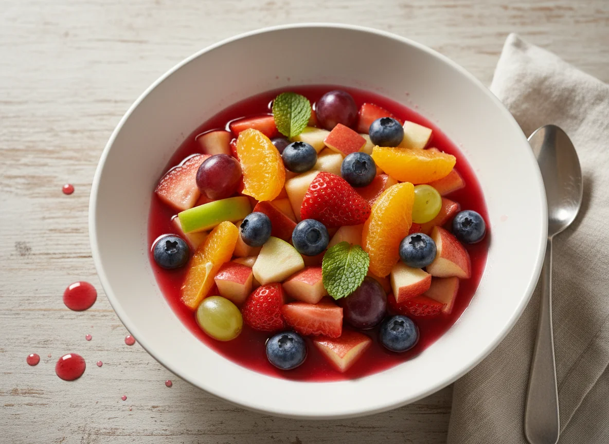 Ensalada de frutas con jugo photo