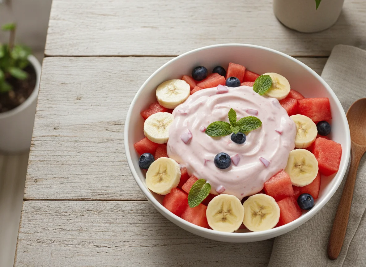 Ensalada de frutas con yogurt photo