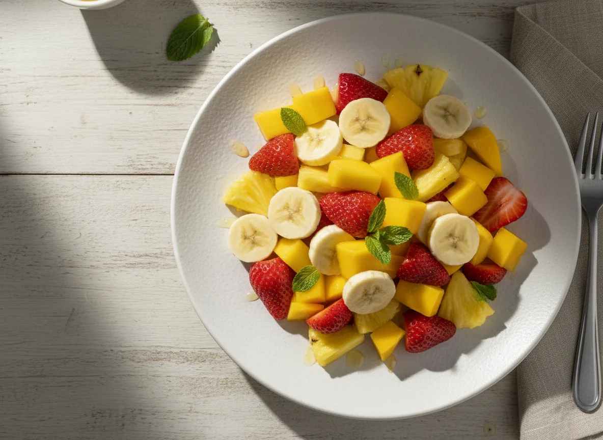 Ensalada de frutas tropicales photo