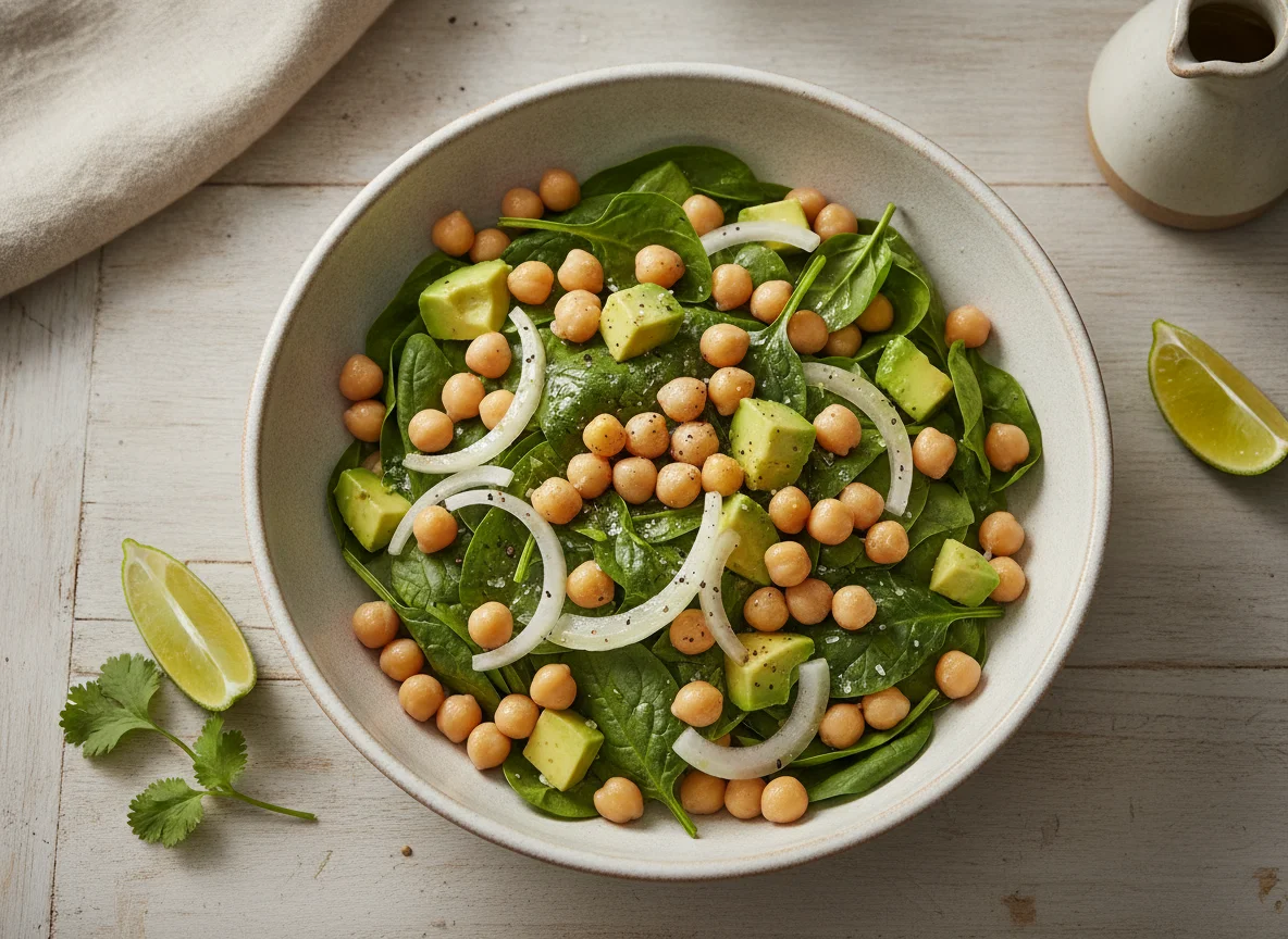 Ensalada de garbanzos y aguacate photo