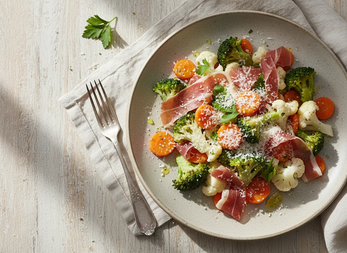Ensalada de jamón y vegetales photo