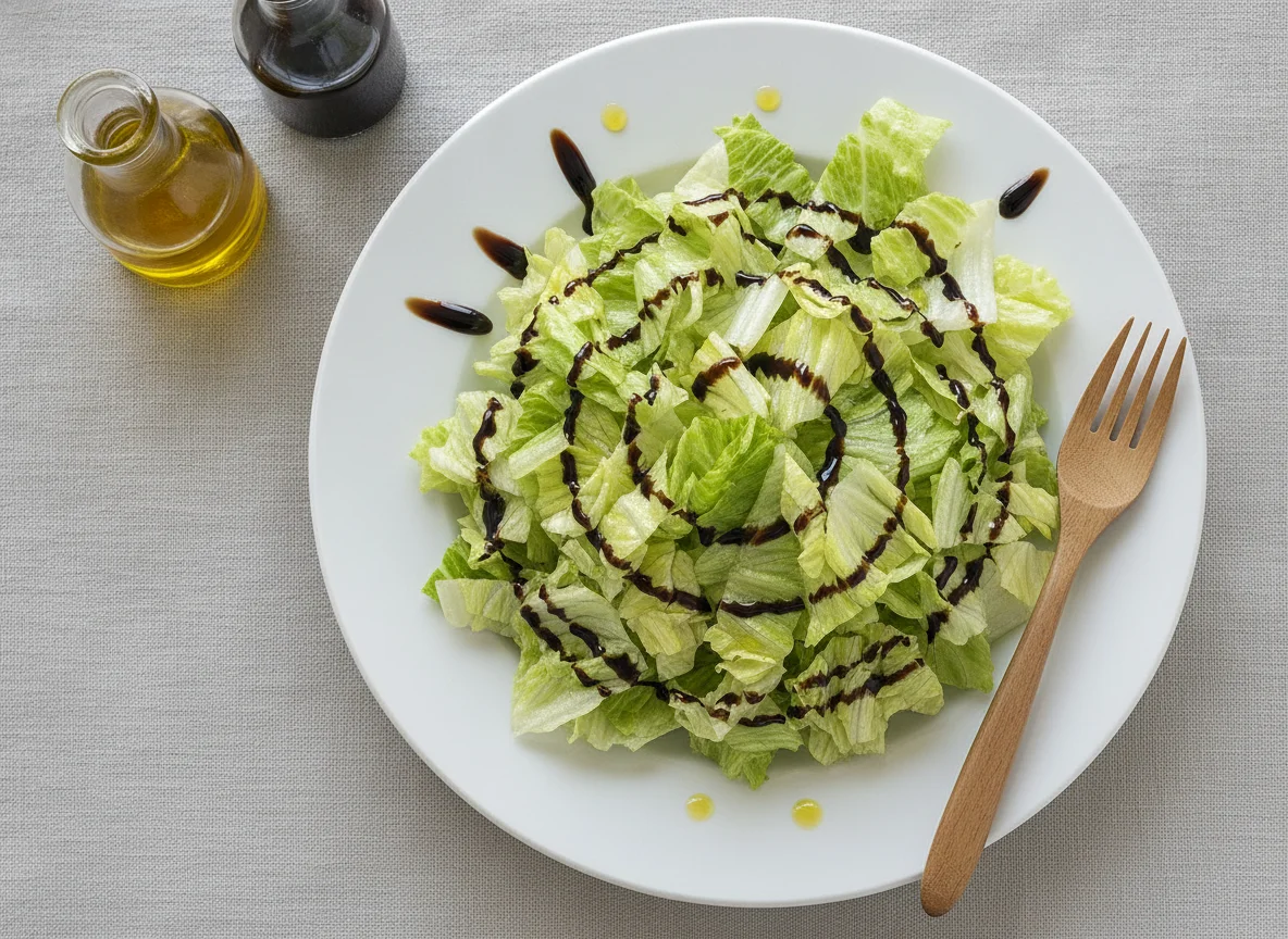 Ensalada de lechuga con vinagre balsámico photo
