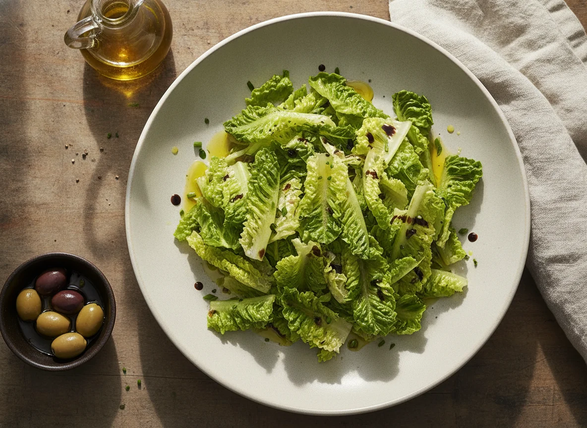 Ensalada de lechuga con vinagreta photo