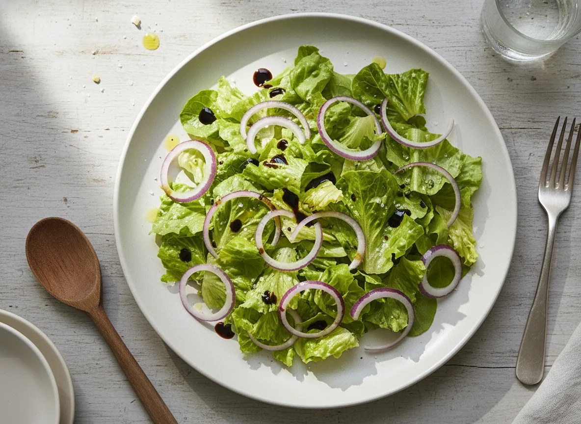 Ensalada de lechuga y cebolla photo