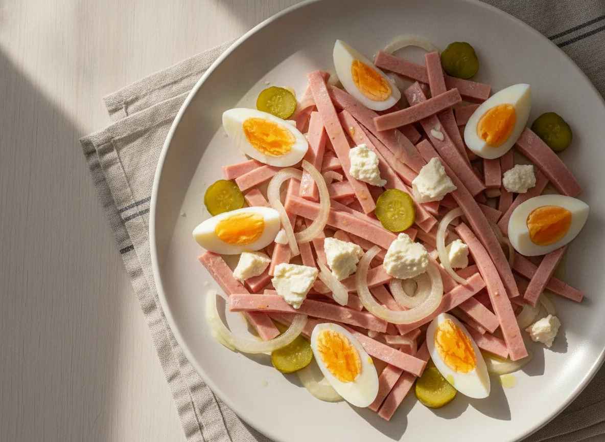Ensalada de mortadela con huevo photo