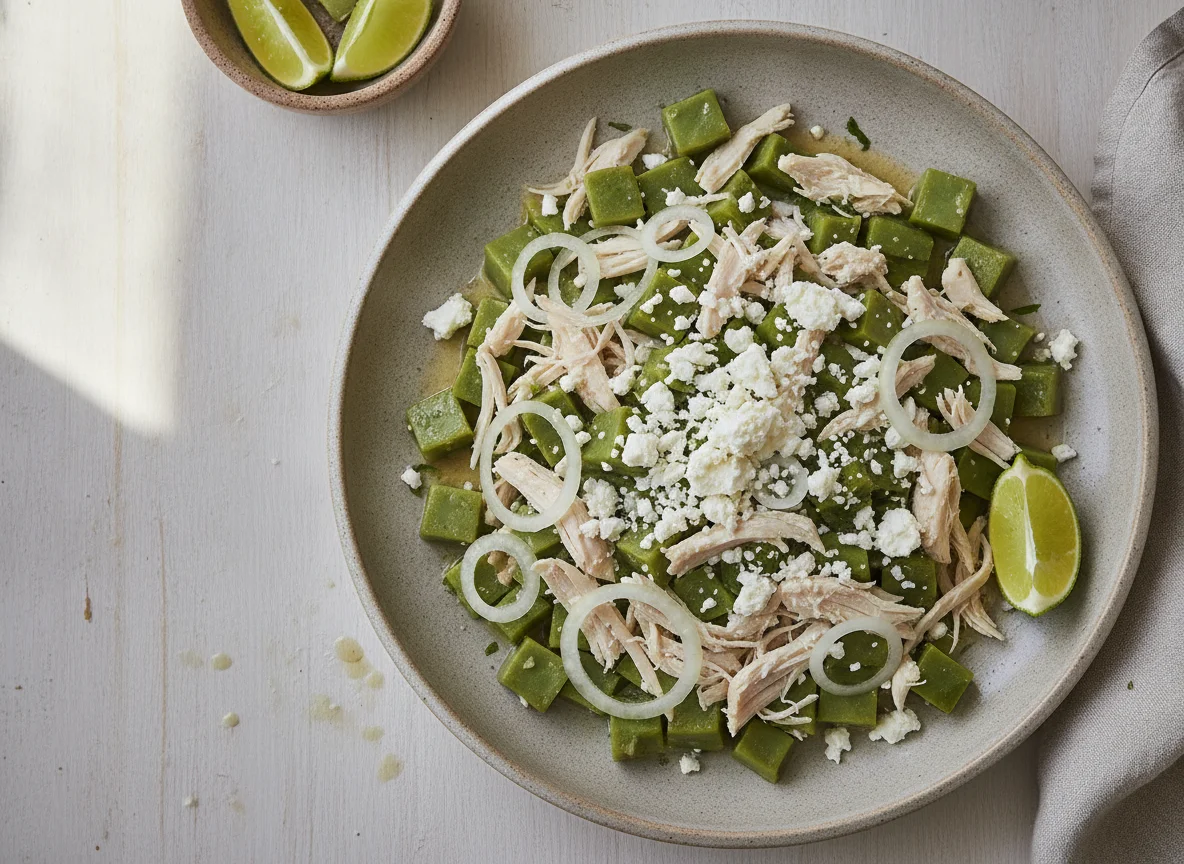Ensalada de Nopales con Pollo y Queso Fresco photo
