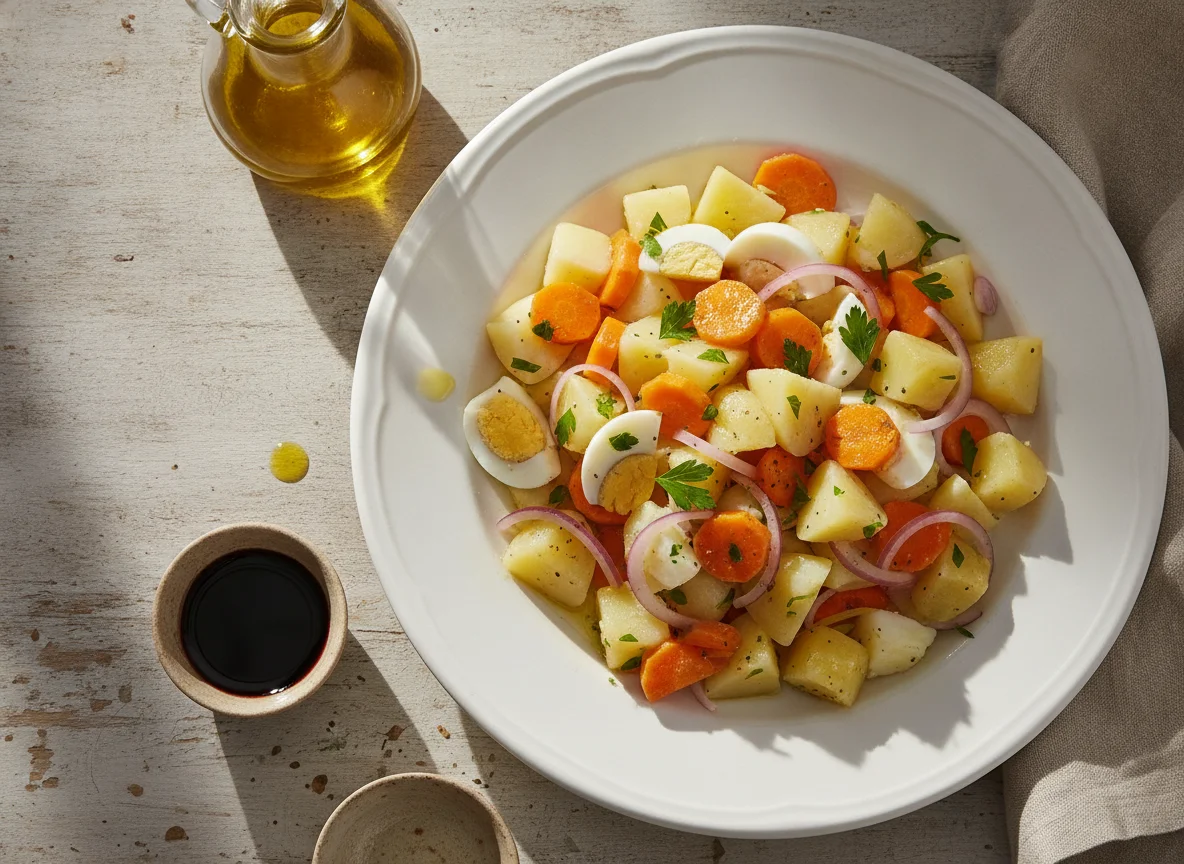 Ensalada de papa y zanahoria photo