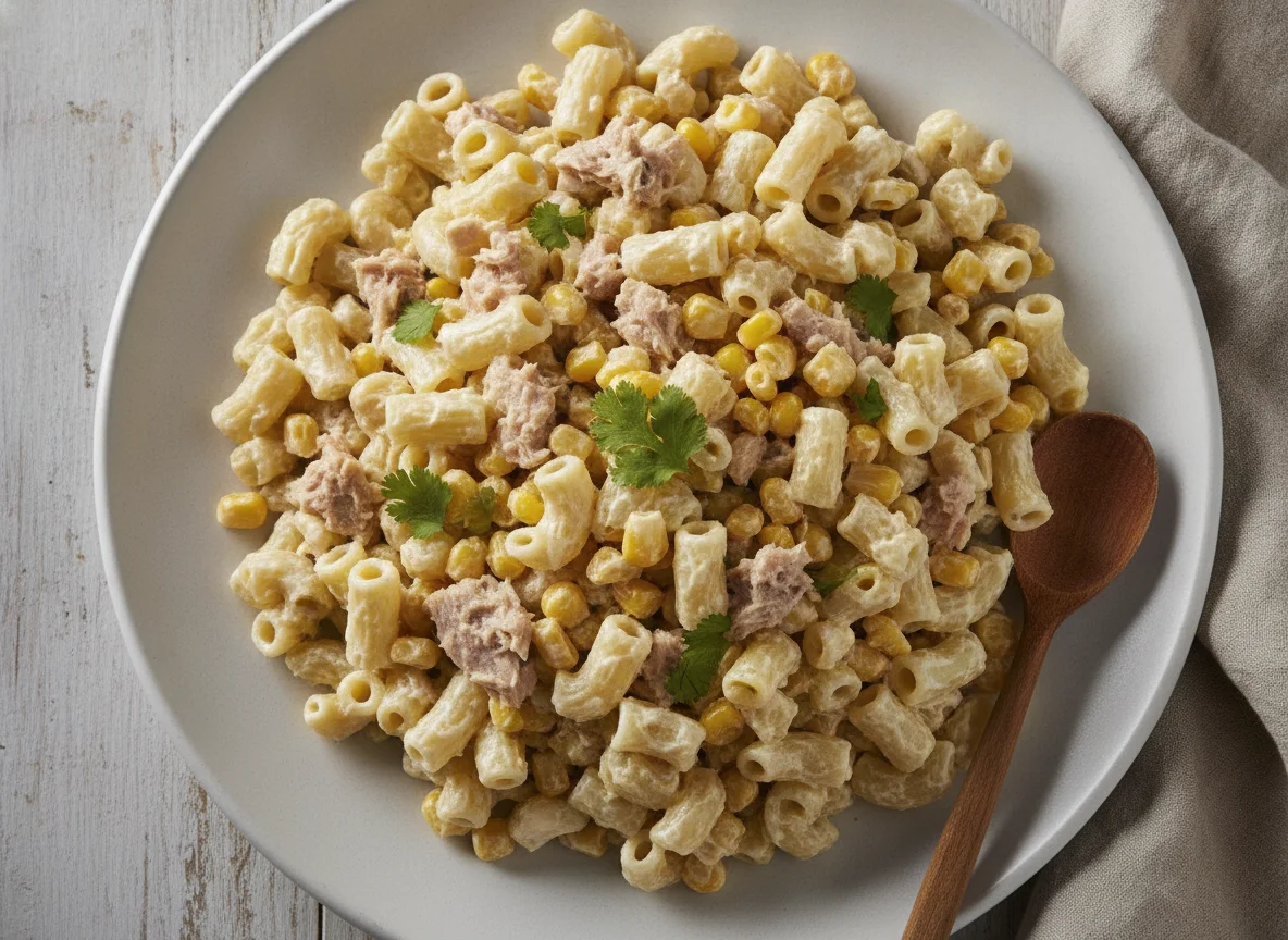 Ensalada de pasta con atún y elote photo
