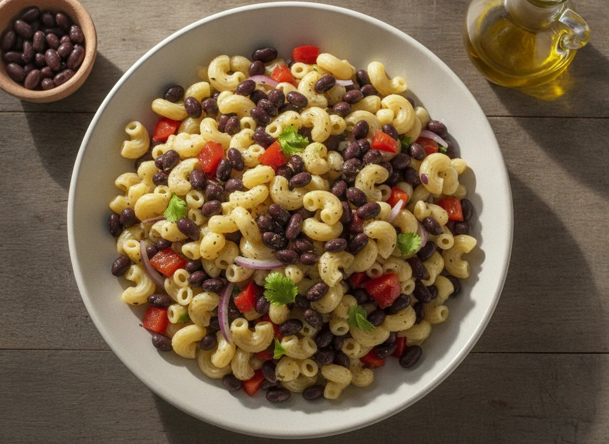 Ensalada de pasta con frijoles photo
