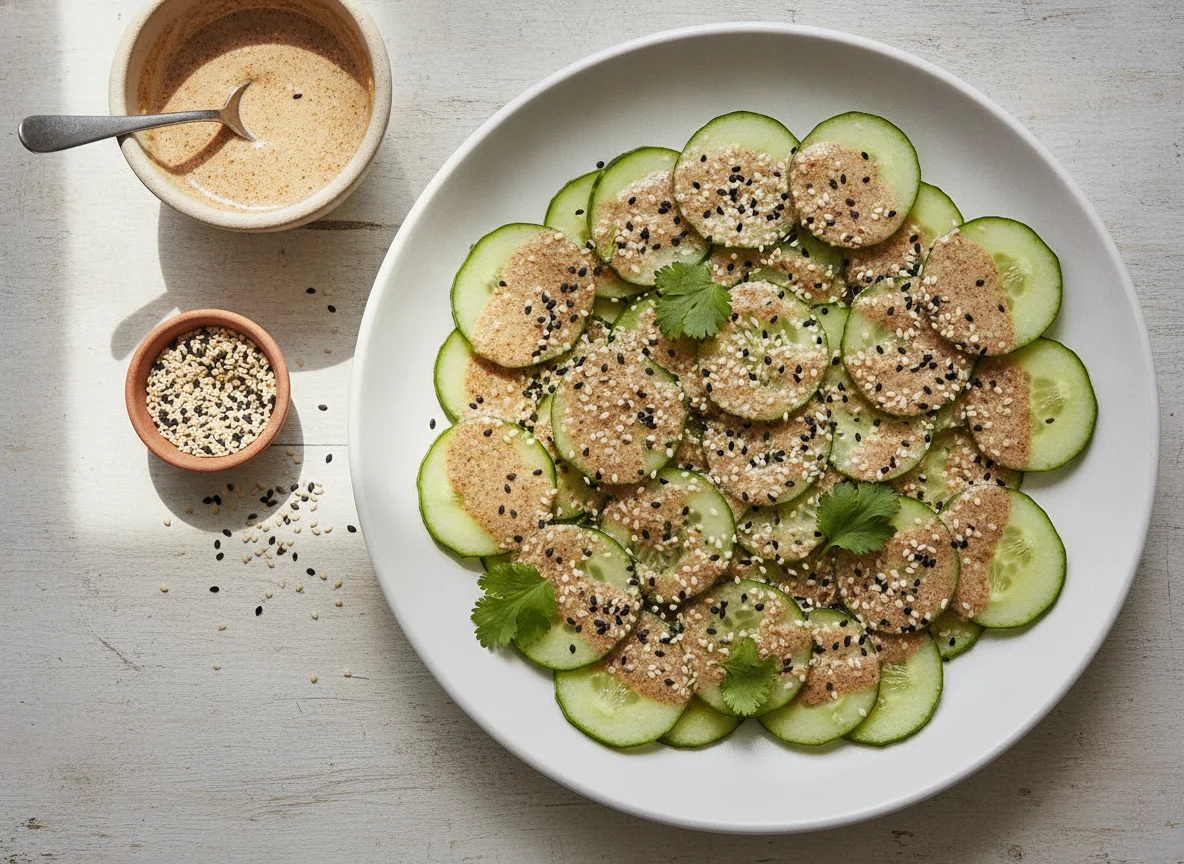 Ensalada de pepino con sésamo photo
