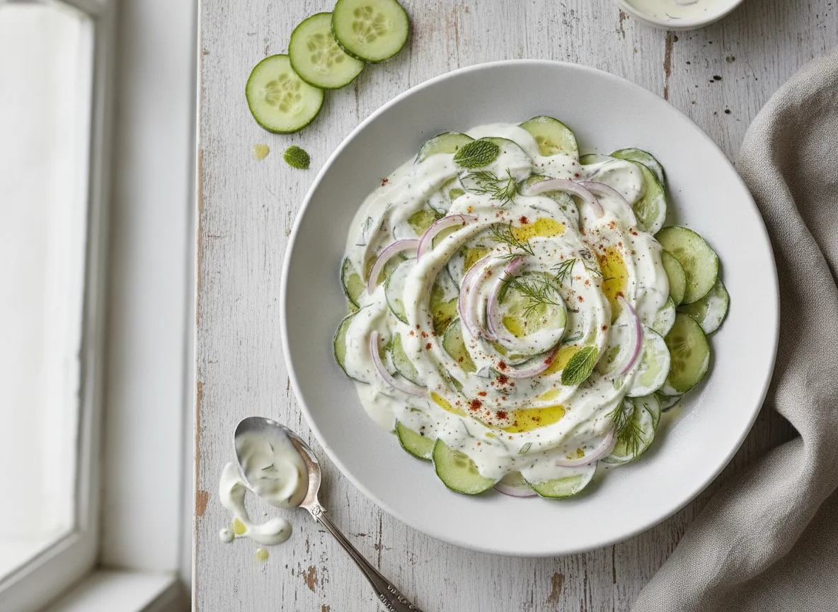Ensalada de pepino con yogur photo