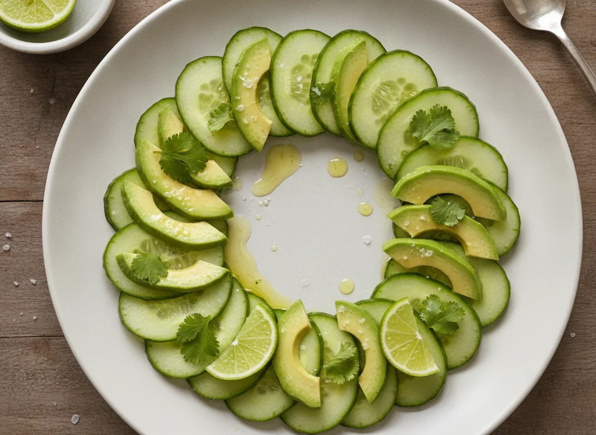 Ensalada de pepino y palta photo