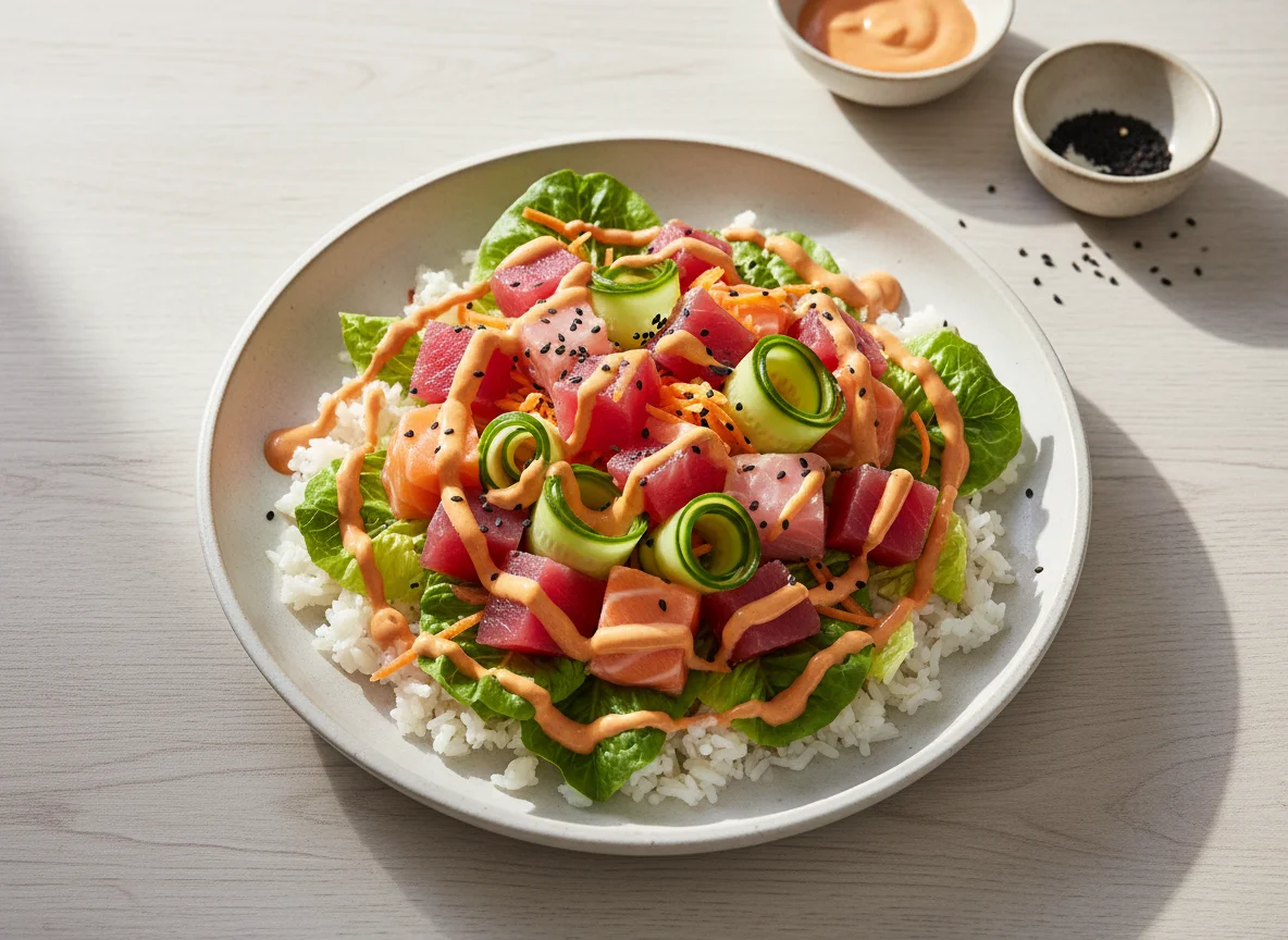 Ensalada de Poke con Aderezo Cremoso photo