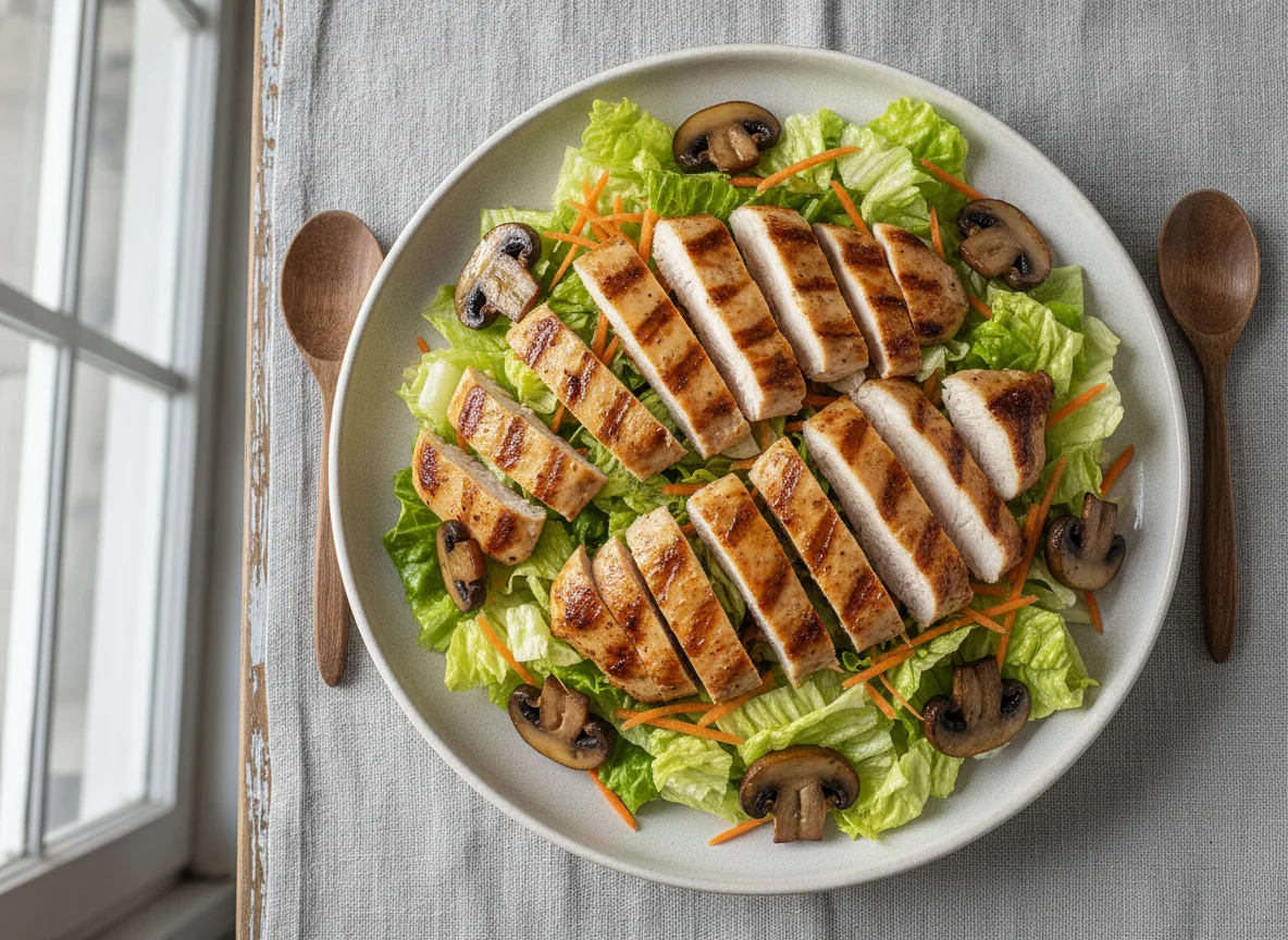 Ensalada de pollo a la plancha con verduras photo
