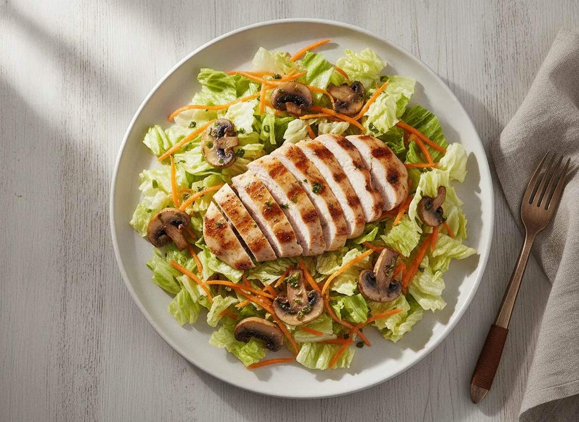 Ensalada de pollo a la plancha con zanahoria photo