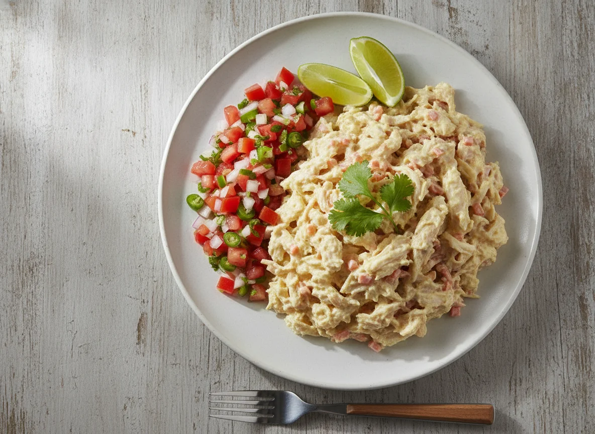 Ensalada de pollo con pico de gallo photo