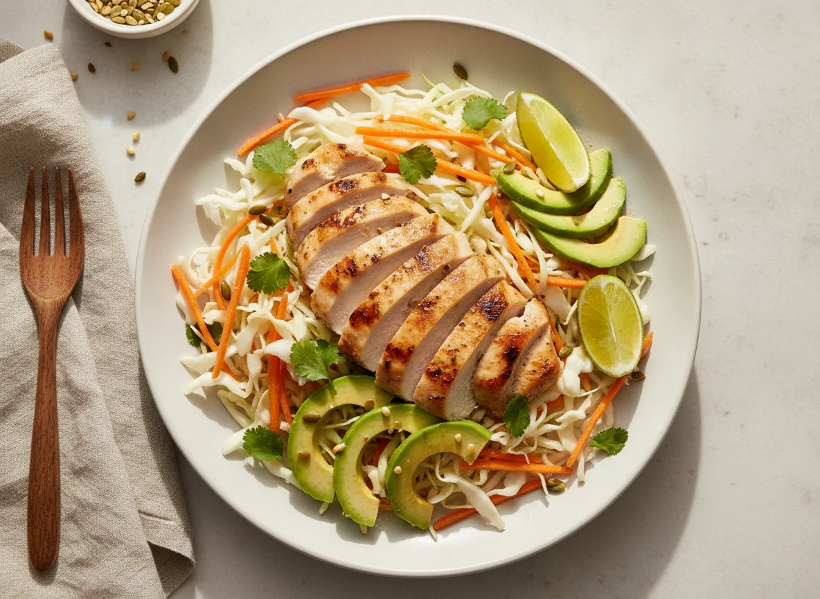 Ensalada de pollo con vegetales photo