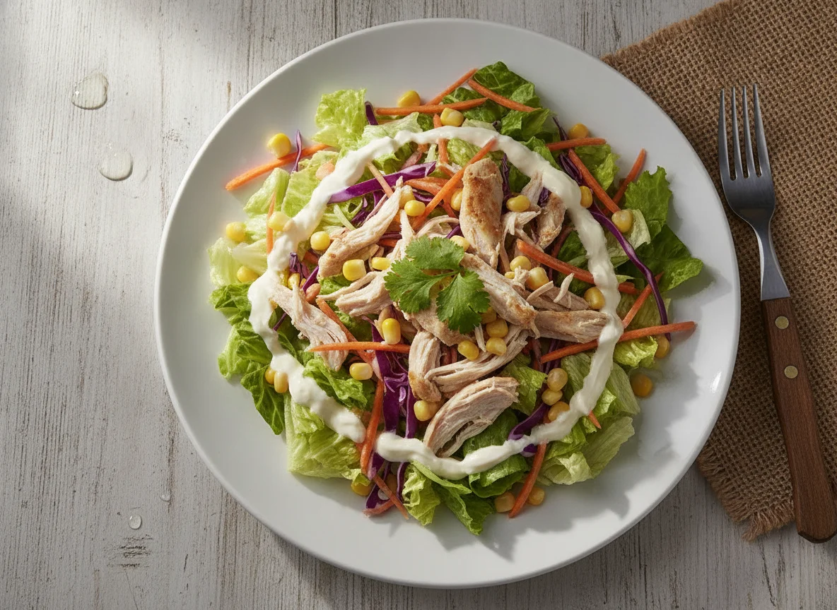 Ensalada de pollo con vegetales mixtos photo