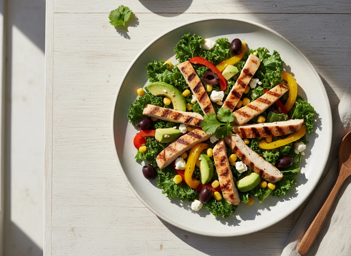 Ensalada de pollo y aguacate photo