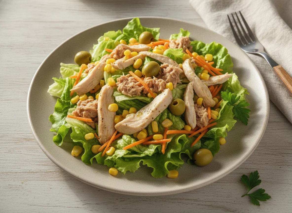 Ensalada de pollo y atún photo