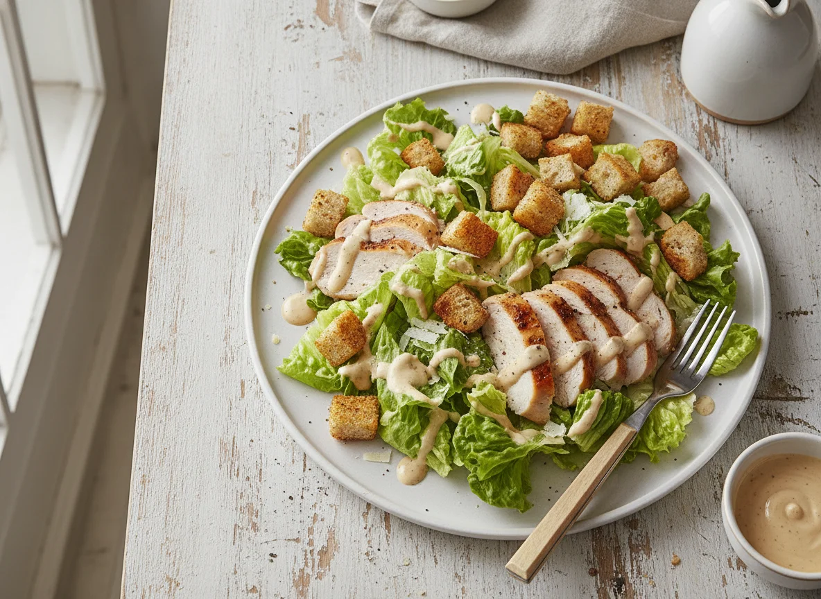 Ensalada de pollo y lechuga photo