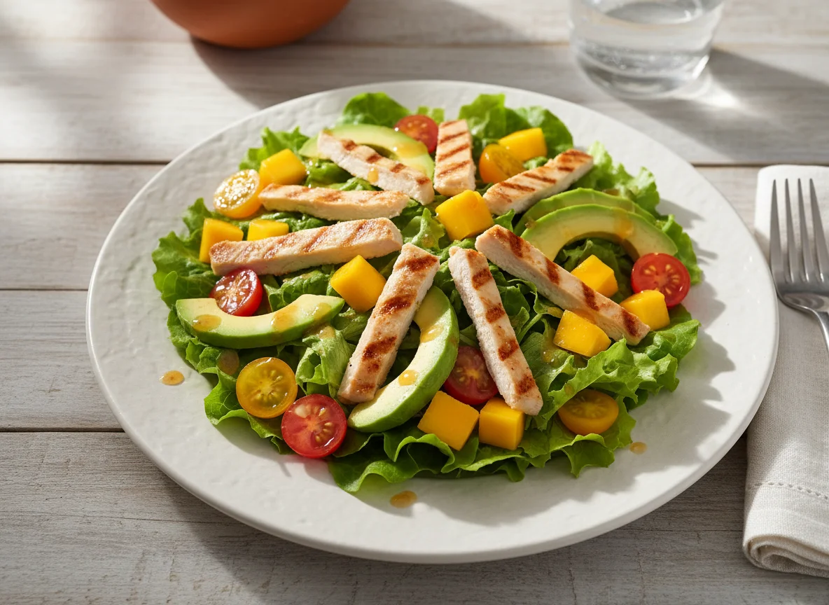 Ensalada de pollo y mango photo