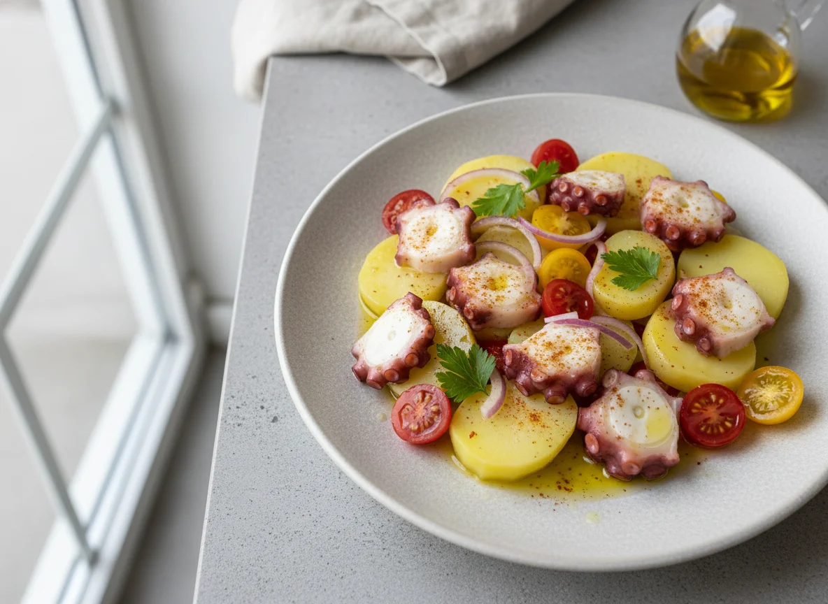 Ensalada de pulpo con patatas photo