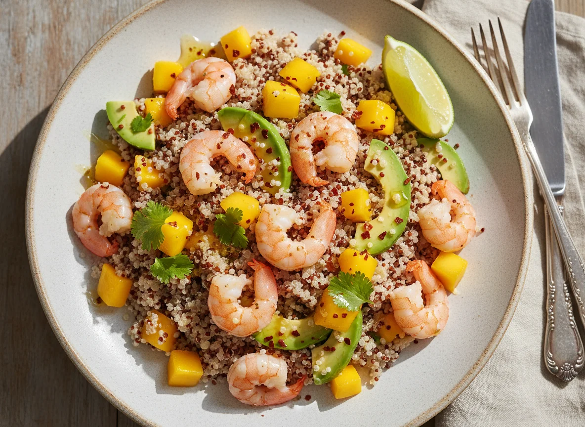 Ensalada de Quinoa con Camarones y Mango photo