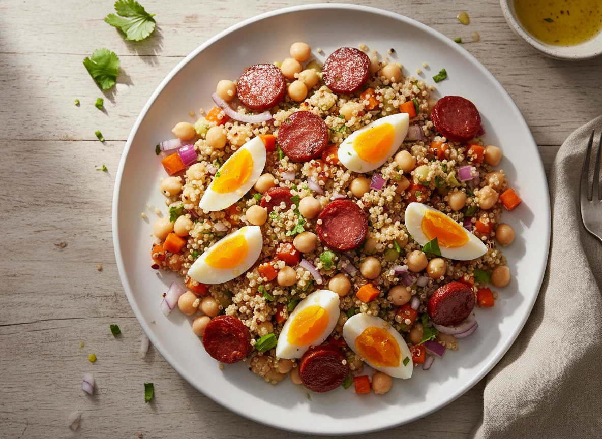 Ensalada de Quinoa con Huevo y Chorizo photo