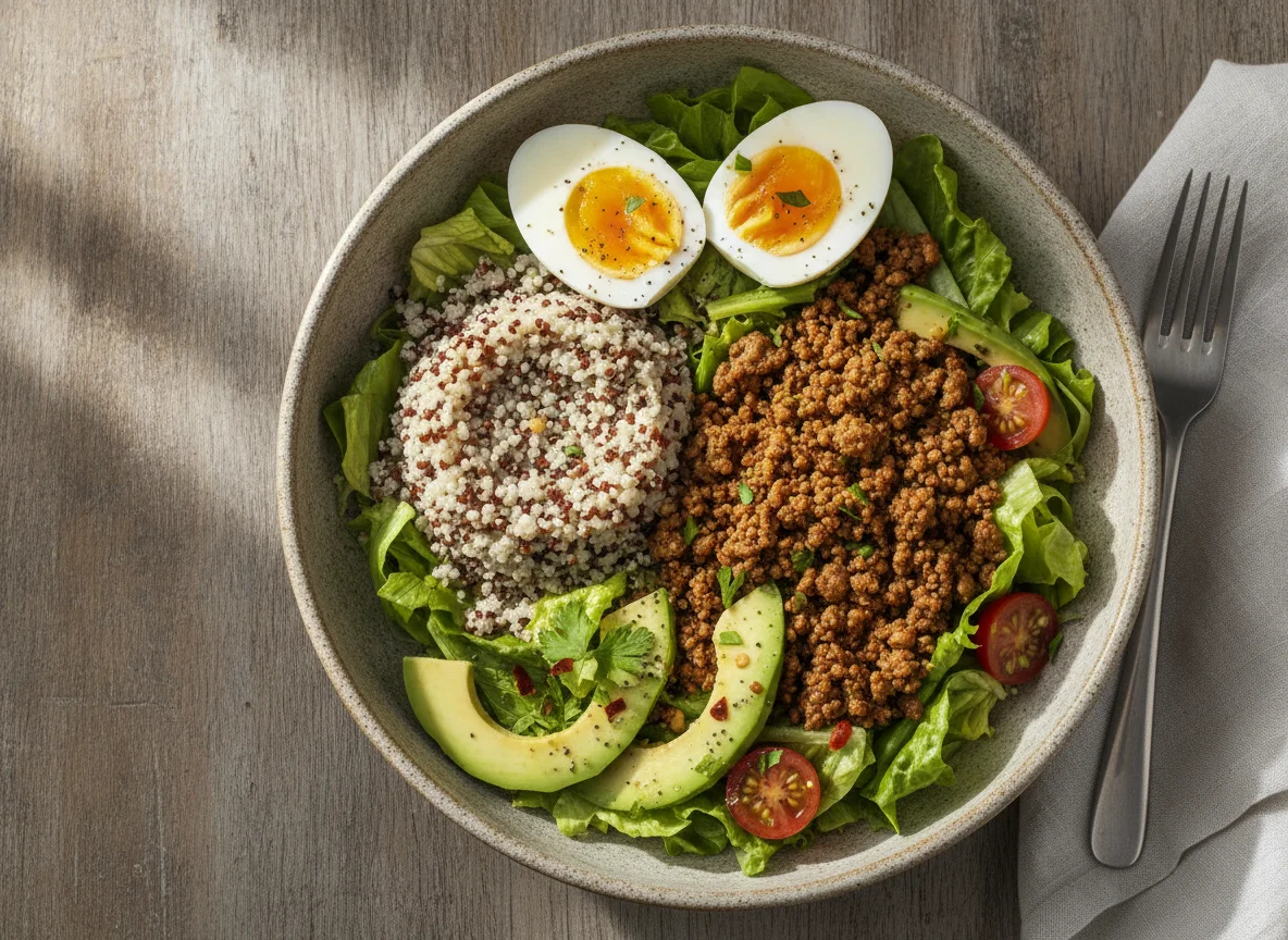 Ensalada de Quinoa, Soya y Huevo photo