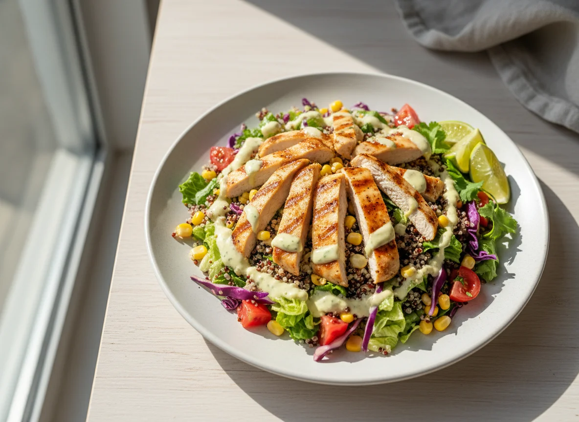 Ensalada de quinoa y pollo photo