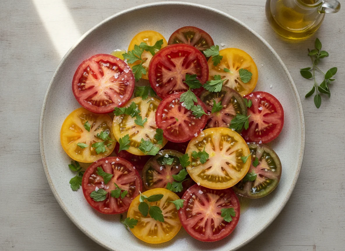 Ensalada de tomate con aliño photo