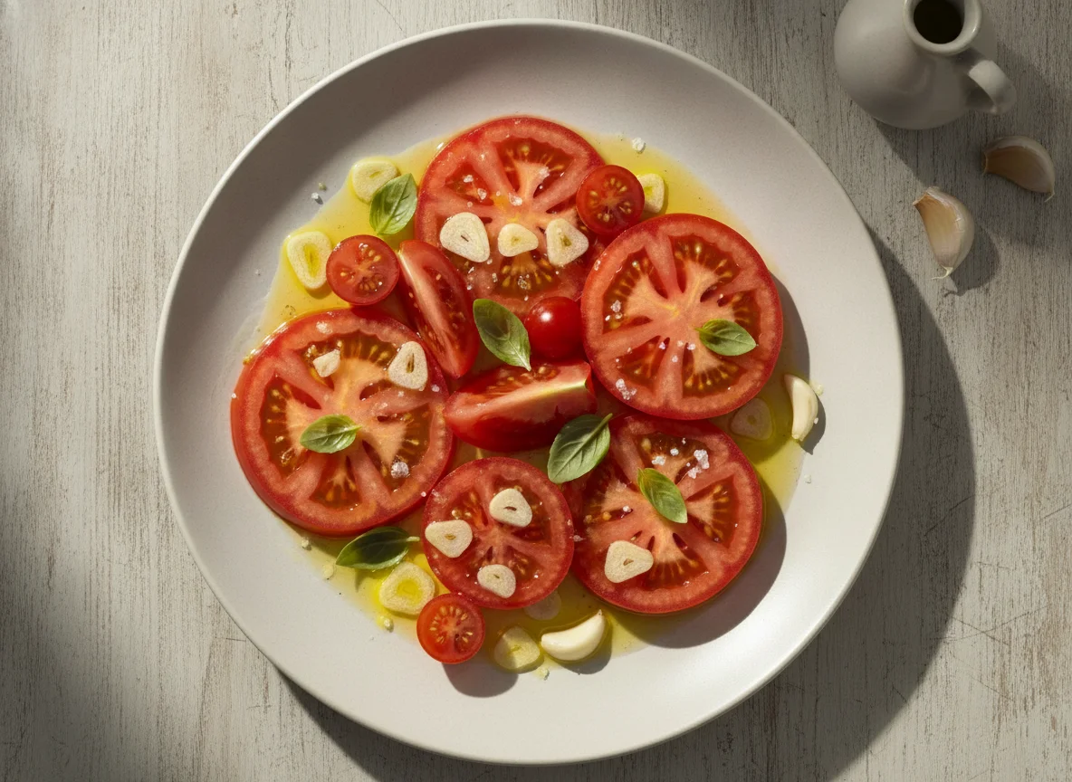 Ensalada de tomate y ajo photo