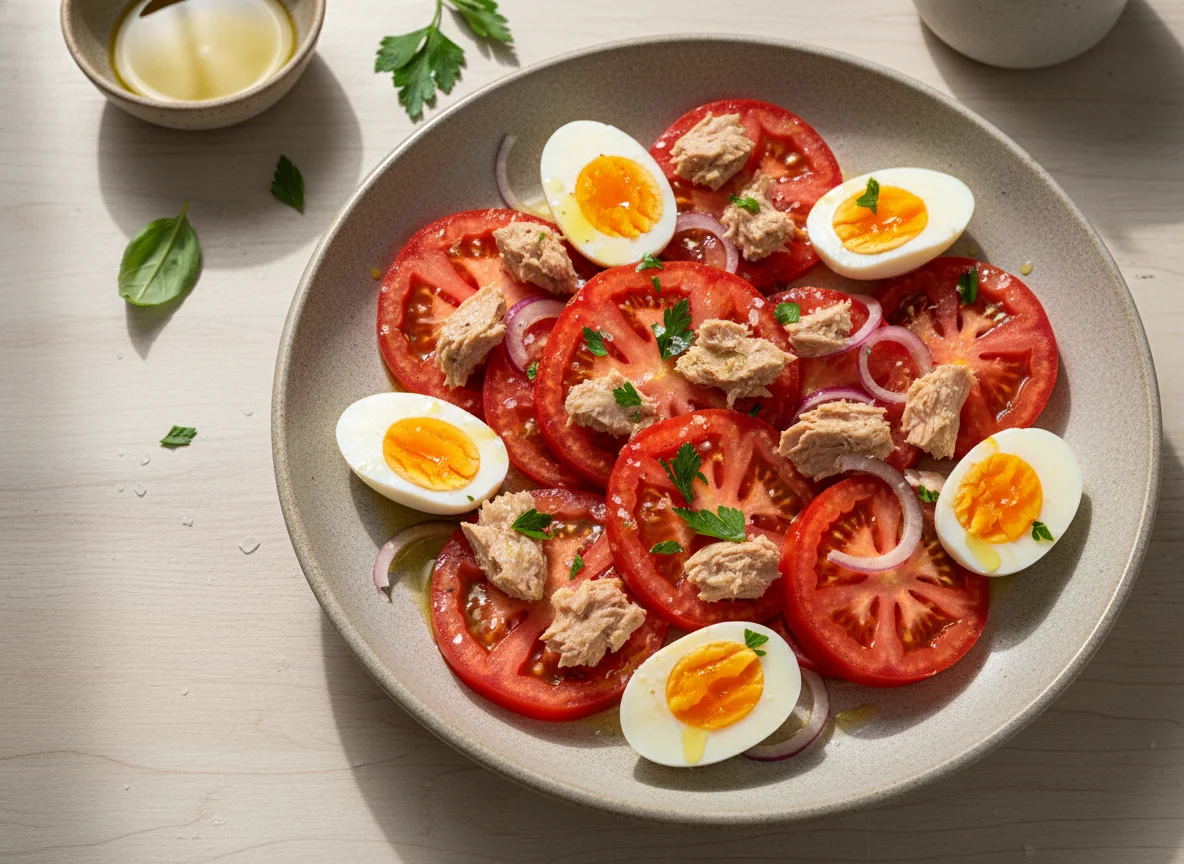Ensalada de tomate y atún photo