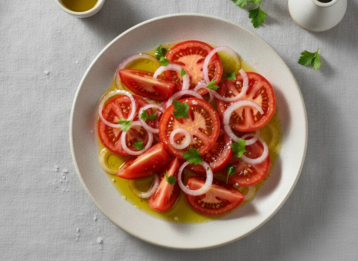 Ensalada de tomate y cebolla photo