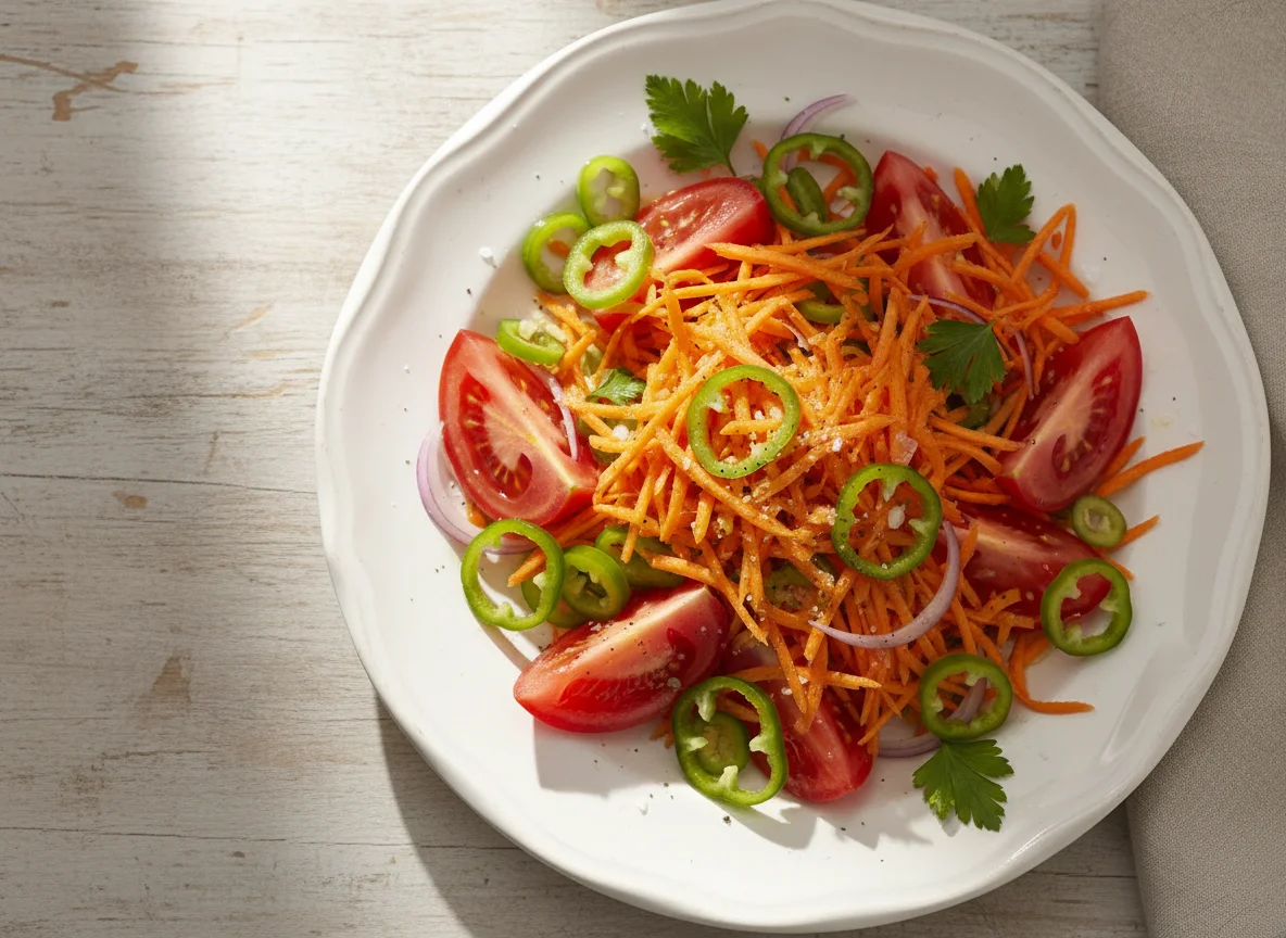 Ensalada de tomate y zanahoria photo