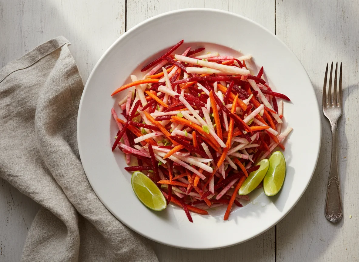 Ensalada de zanahoria, betabel y jícama photo