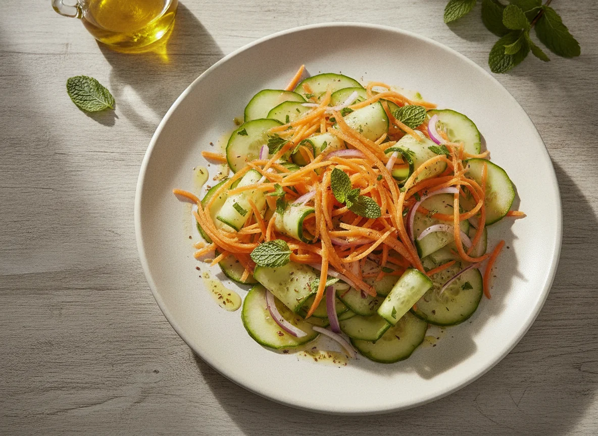 Ensalada de zanahoria y pepino photo