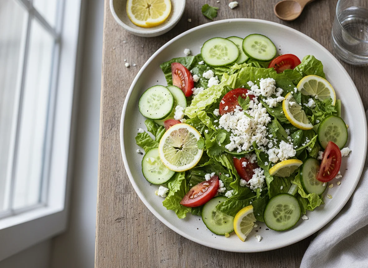 Ensalada fresca con queso photo