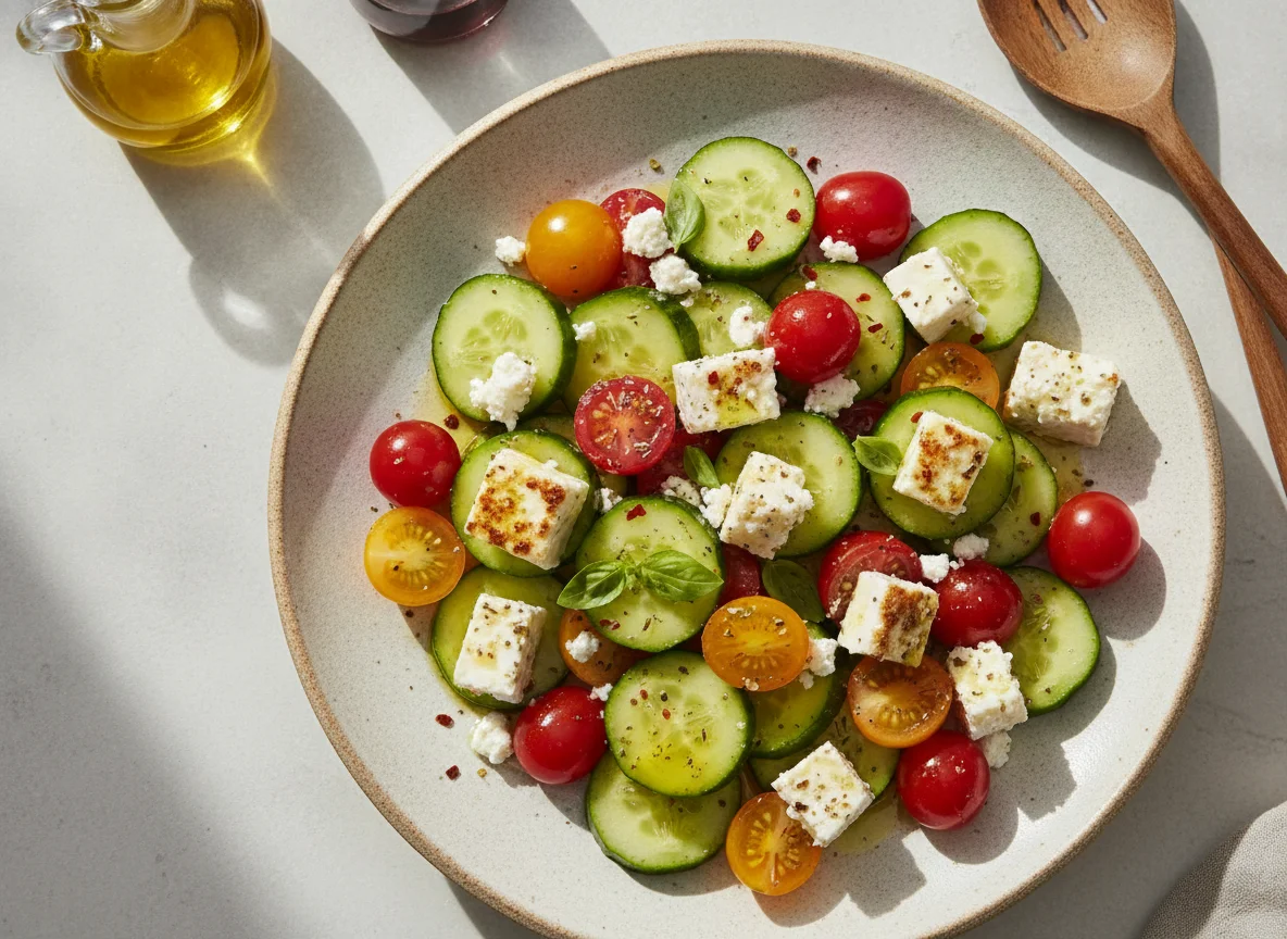 Ensalada Griega con Tomates Cherry y Queso Feta photo