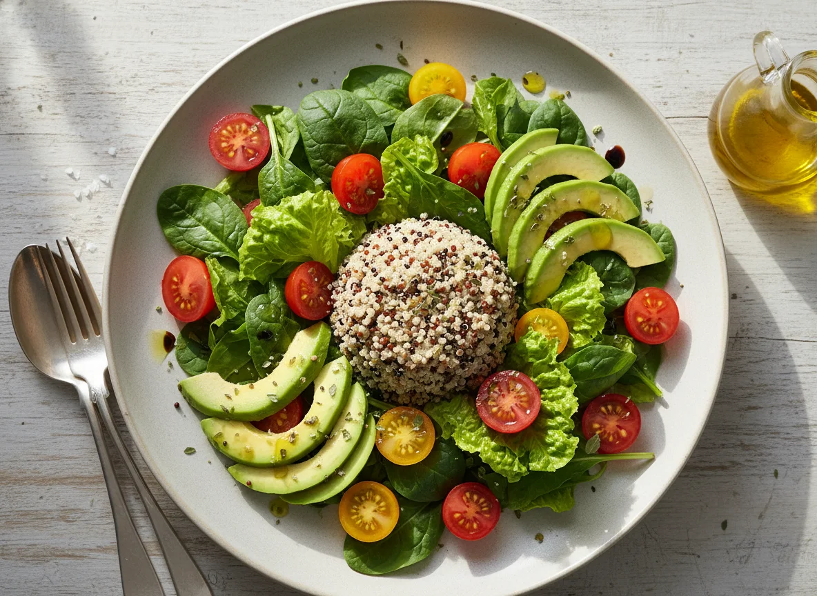 Ensalada mixta con aguacate y quinoa photo