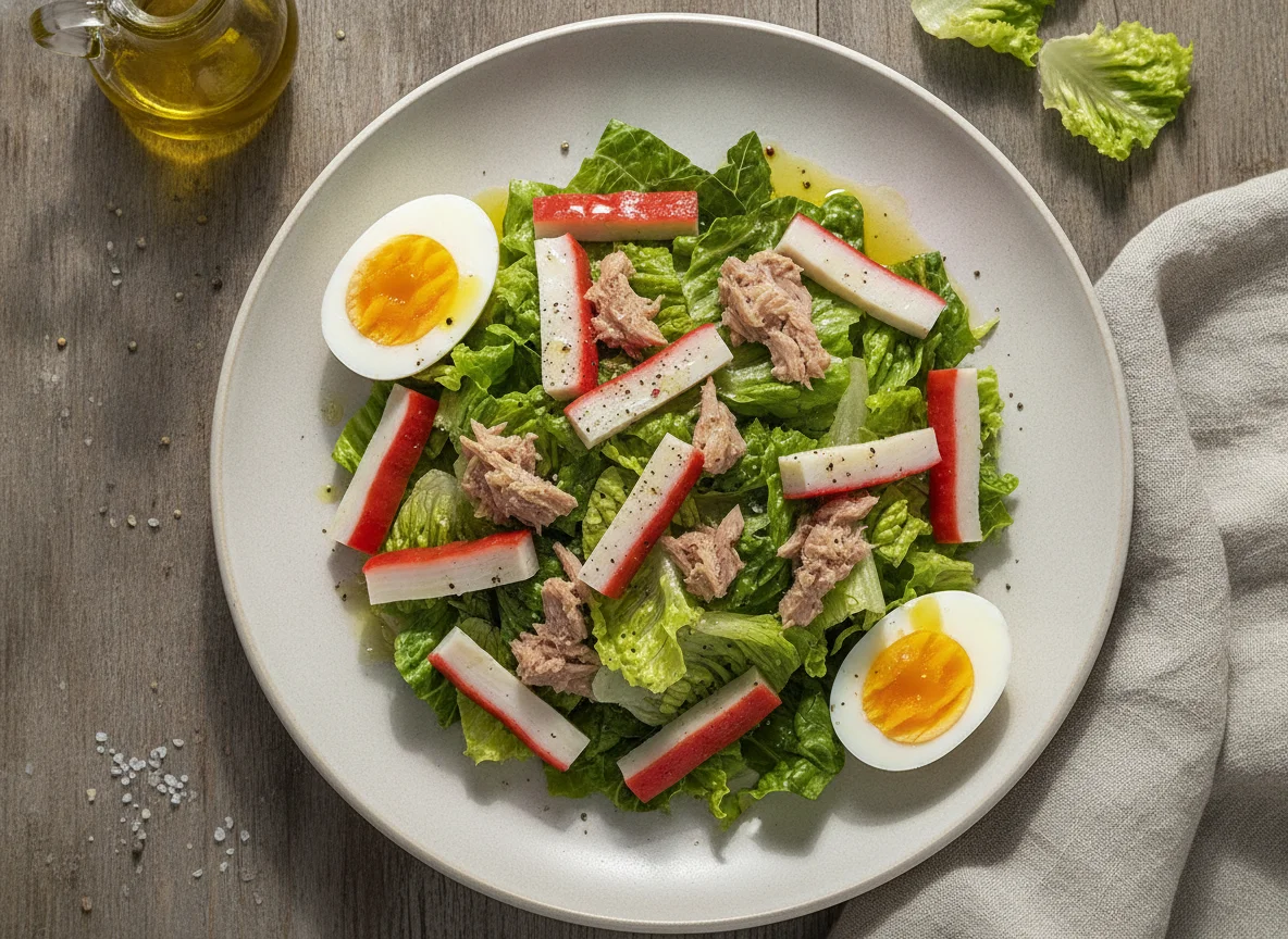 Ensalada mixta con atún y surimi photo