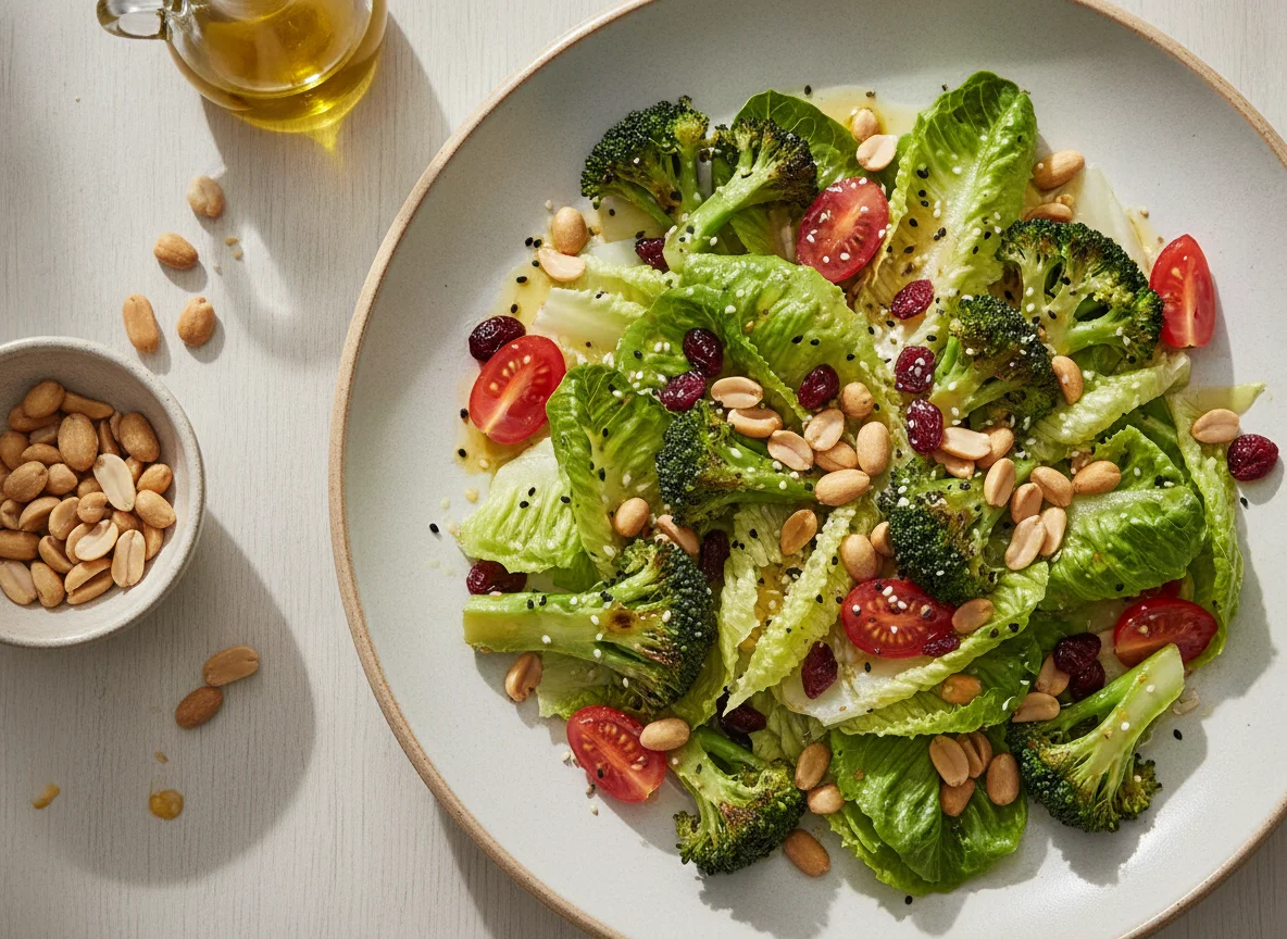 Ensalada mixta con cacahuates y brócoli photo