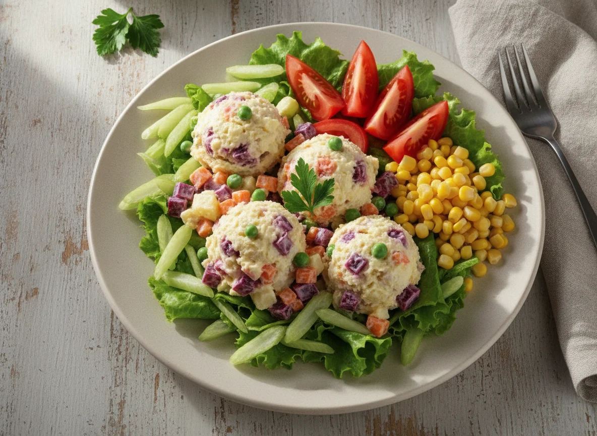Ensalada mixta con ensalada rusa photo