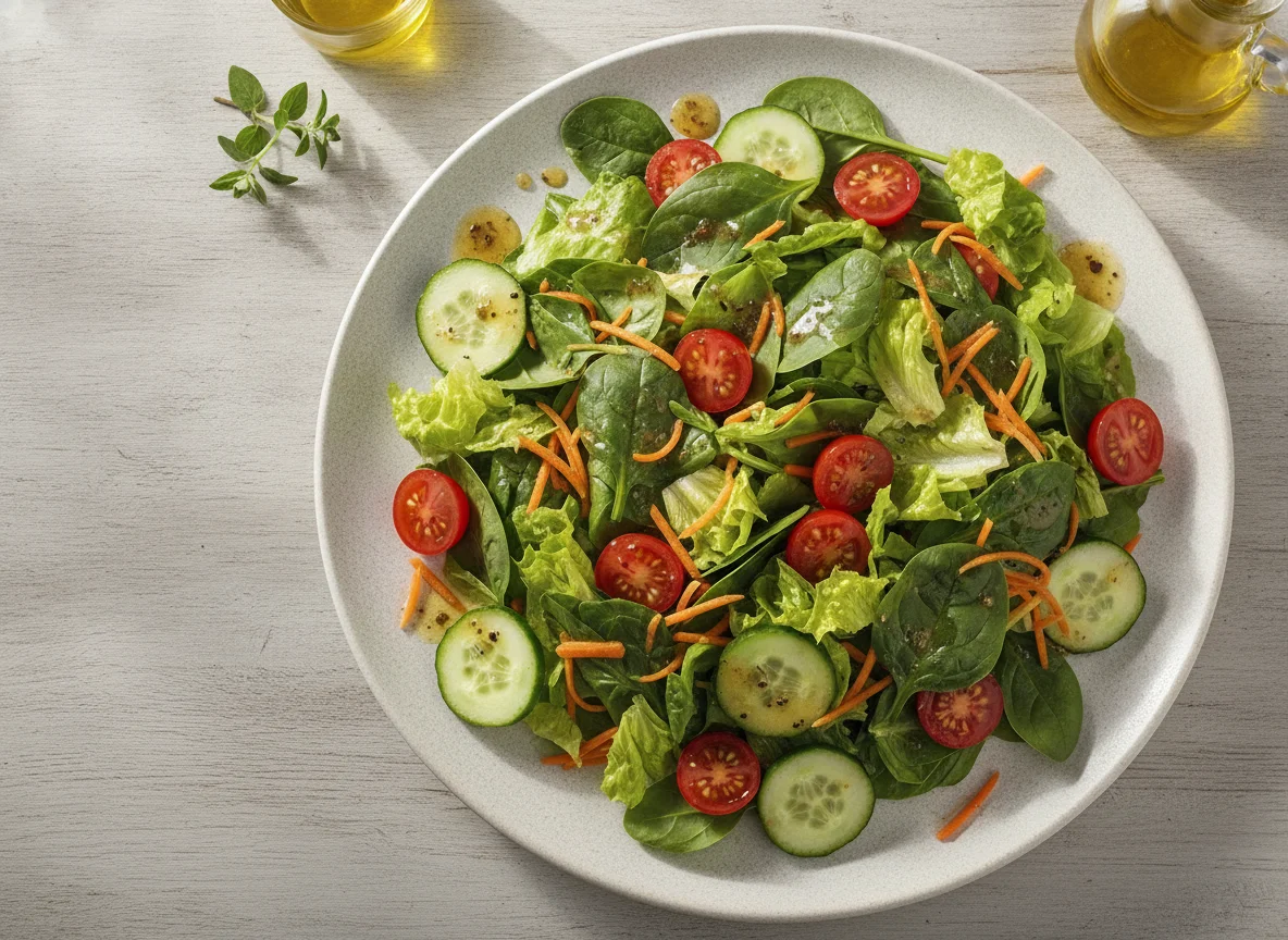 Ensalada mixta con espinacas y jitomate cherry photo