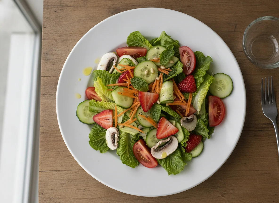 Ensalada mixta con fresas photo