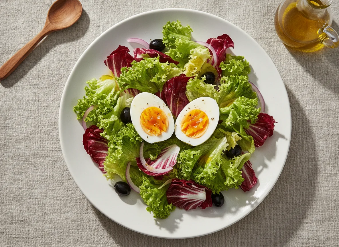 Ensalada mixta con huevo cocido photo