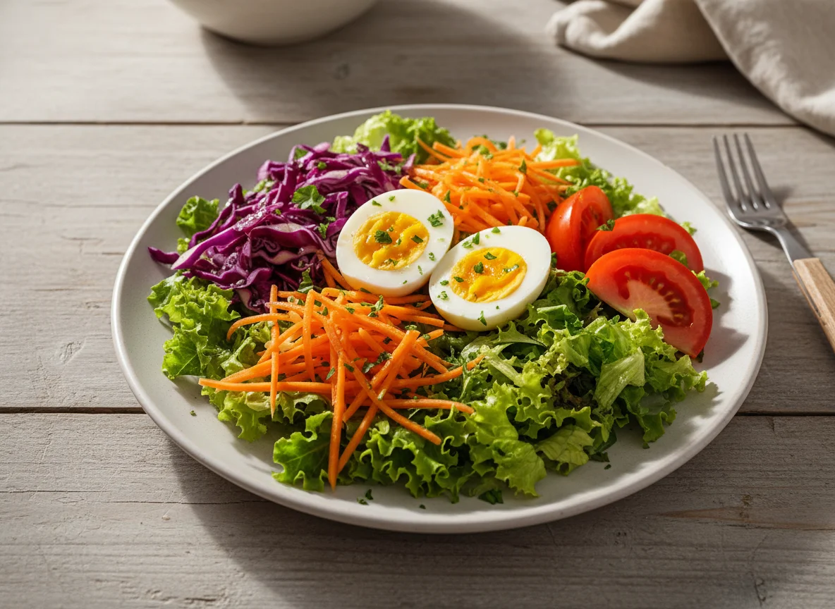 Ensalada mixta con huevo duro photo