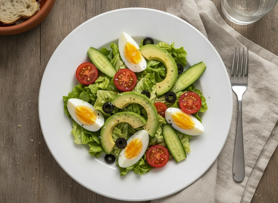 Ensalada mixta con huevo y palta photo